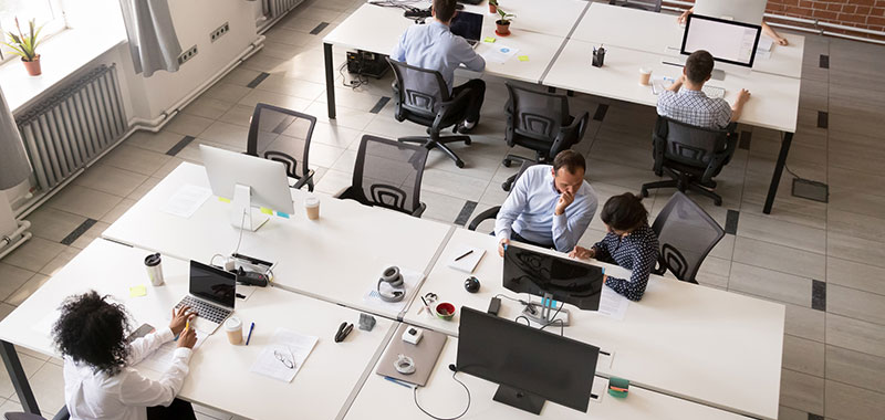 What are the advantages of open office space?